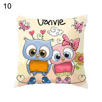 HKM-348435 Modern Owl Animal Pillowcase Cushion Cover in Peach Skin Fabric