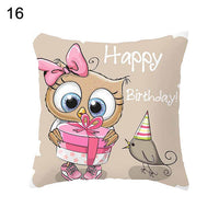 HKM-348435 Modern Owl Animal Pillowcase Cushion Cover in Peach Skin Fabric