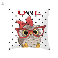 HKM-348435 Modern Owl Animal Pillowcase Cushion Cover in Peach Skin Fabric