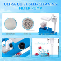 HKM-348563 2-Gallon Clear Acrylic Fish Tank with Filtration and Lighting for Shrimp, Jellyfish, and Goldfish