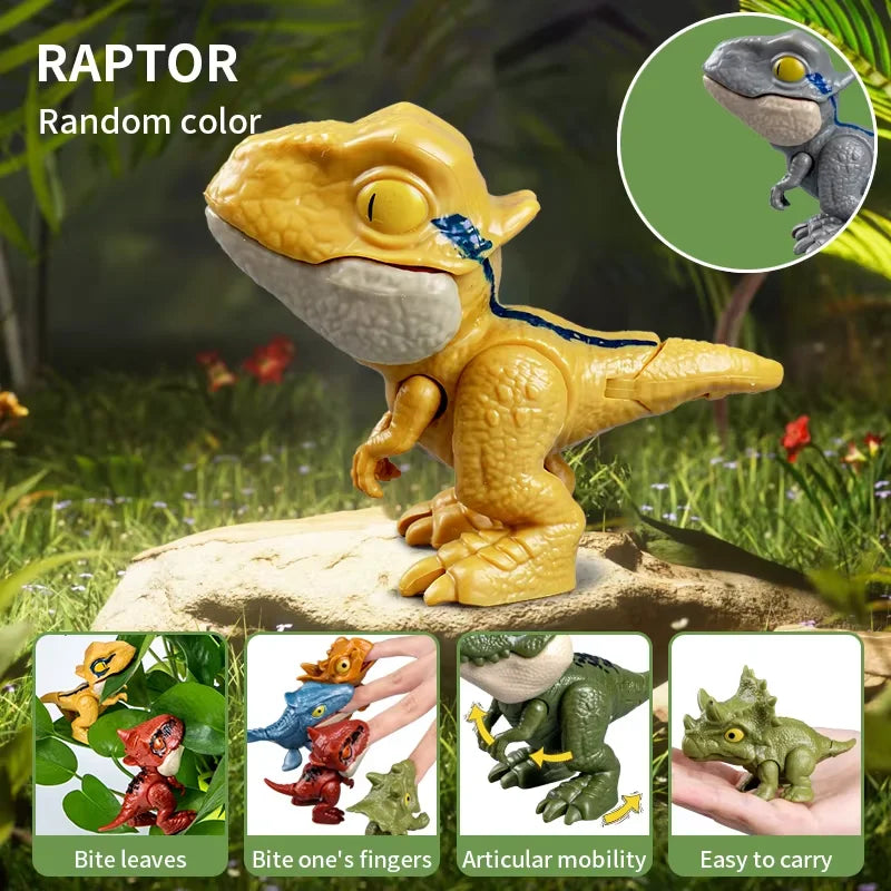 HKM-348691 Mini Finger Biting Dinosaur Fidget Toy for Kids Ages 5 and Up, Plastic Stress Relief Toy