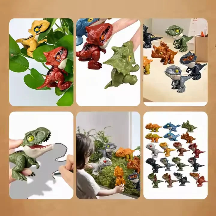 HKM-348691 Mini Finger Biting Dinosaur Fidget Toy for Kids Ages 5 and Up, Plastic Stress Relief Toy