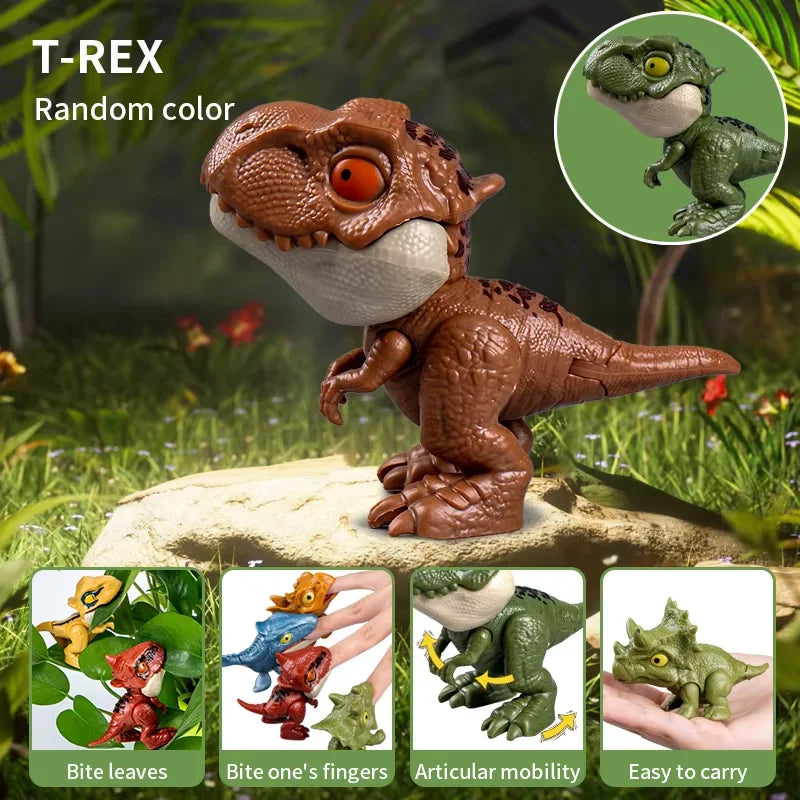 HKM-348691 Mini Finger Biting Dinosaur Fidget Toy for Kids Ages 5 and Up, Plastic Stress Relief Toy
