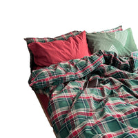 HKM-348691 Nordic Simple Plaid Cotton Four-Piece Bed Linen Set in Washed Cotton