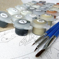 HKM-348819 DIY Digital Oil Painting Kit for Living Room and Bedroom Decoration with Canvas, Brushes, and Pigments
