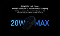 HKM-348947 20W Wireless Car Charger for Xiaomi Devices with USB-C Input, Includes Data Cable