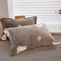 HKM-348947 Double-sided Fleece Winter Pillowcase, Coral Fleece, 48x74cm, Available Single or Pair