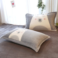HKM-348947 Double-sided Fleece Winter Pillowcase, Coral Fleece, 48x74cm, Available Single or Pair