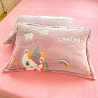 HKM-348947 Double-sided Fleece Winter Pillowcase, Coral Fleece, 48x74cm, Available Single or Pair