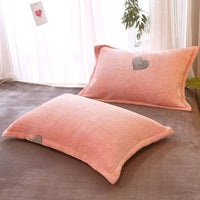 HKM-348947 Double-sided Fleece Winter Pillowcase, Coral Fleece, 48x74cm, Available Single or Pair