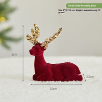 HKM-349011 Christmas Sequined Elk Decor with Flocking Detail - Various Styles Available
