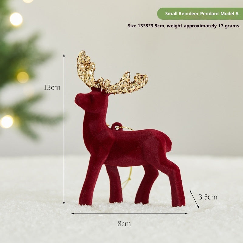 HKM-349011 Christmas Sequined Elk Decor with Flocking Detail - Various Styles Available