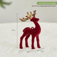 HKM-349011 Christmas Sequined Elk Decor with Flocking Detail - Various Styles Available