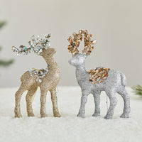 HKM-349011 Christmas Sequined Elk Decor with Flocking Detail - Various Styles Available