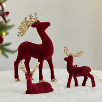 HKM-349011 Christmas Sequined Elk Decor with Flocking Detail - Various Styles Available