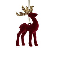 HKM-349011 Christmas Sequined Elk Decor with Flocking Detail - Various Styles Available