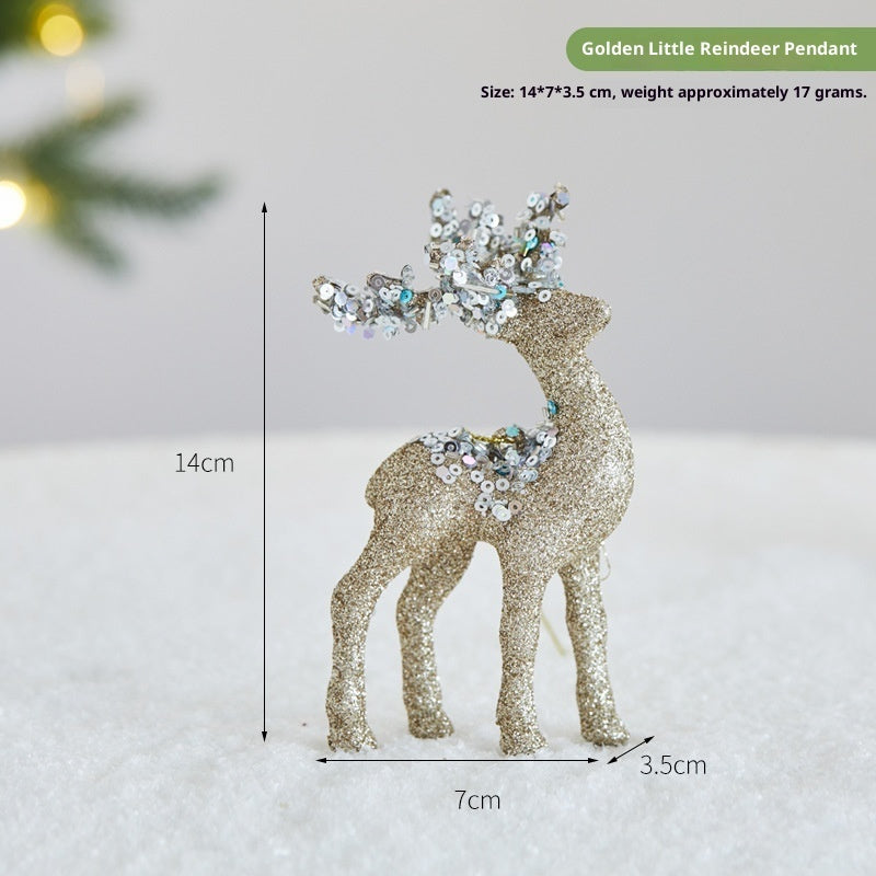 HKM-349011 Christmas Sequined Elk Decor with Flocking Detail - Various Styles Available