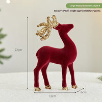HKM-349011 Christmas Sequined Elk Decor with Flocking Detail - Various Styles Available