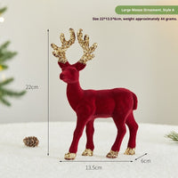HKM-349011 Christmas Sequined Elk Decor with Flocking Detail - Various Styles Available