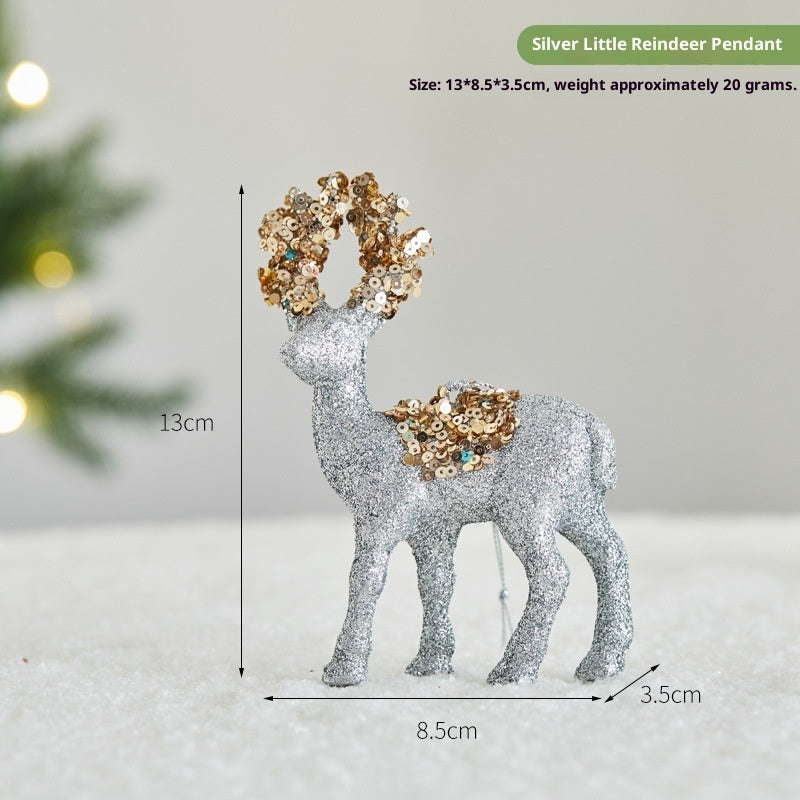 HKM-349011 Christmas Sequined Elk Decor with Flocking Detail - Various Styles Available