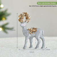 HKM-349011 Christmas Sequined Elk Decor with Flocking Detail - Various Styles Available