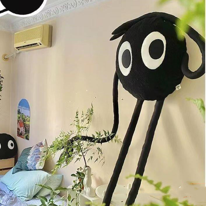 HKM-349011 Plush Cartoon Anime Pillow Doll - Long Legs Briquette, Pink Flower, or Small Yellow Star - Creative Sofa Bedroom Accent