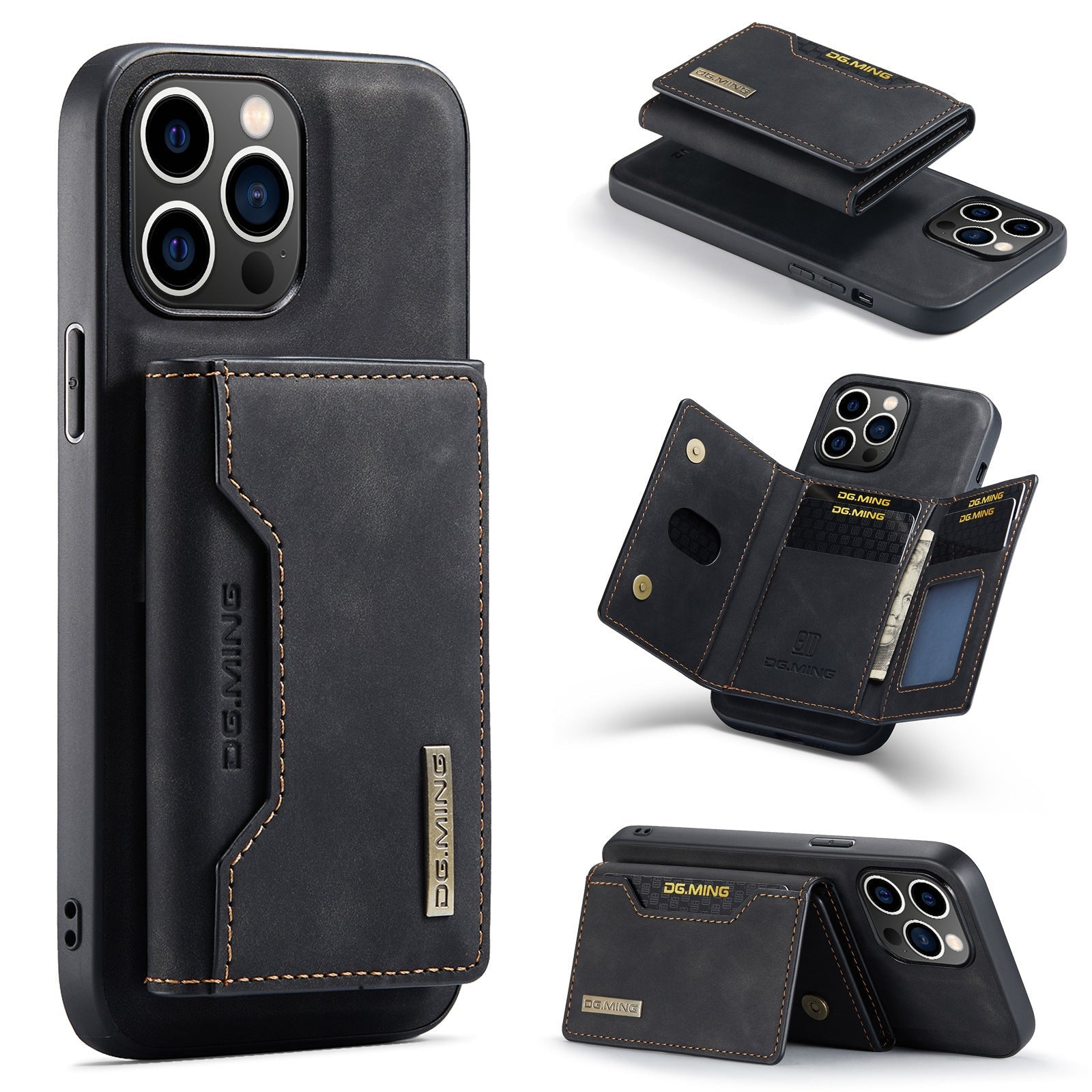 HKM-349139 Magnetic Multi-Function Card Holder Case for iPhone Models, PU Leather Protection in Various Colors