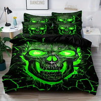 HKM-349203 Cartoon Anime Rose Skull Bedding Set - Available in Multiple Sizes