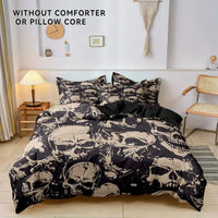 HKM-349203 Cartoon Anime Rose Skull Bedding Set - Available in Multiple Sizes
