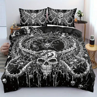 HKM-349203 Cartoon Anime Rose Skull Bedding Set - Available in Multiple Sizes