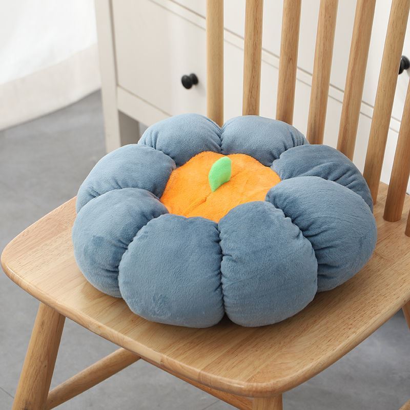 HKM-349267 Soft Pumpkin-Shaped Plush Cushion for Living Room and Office - Available in Multiple Colors