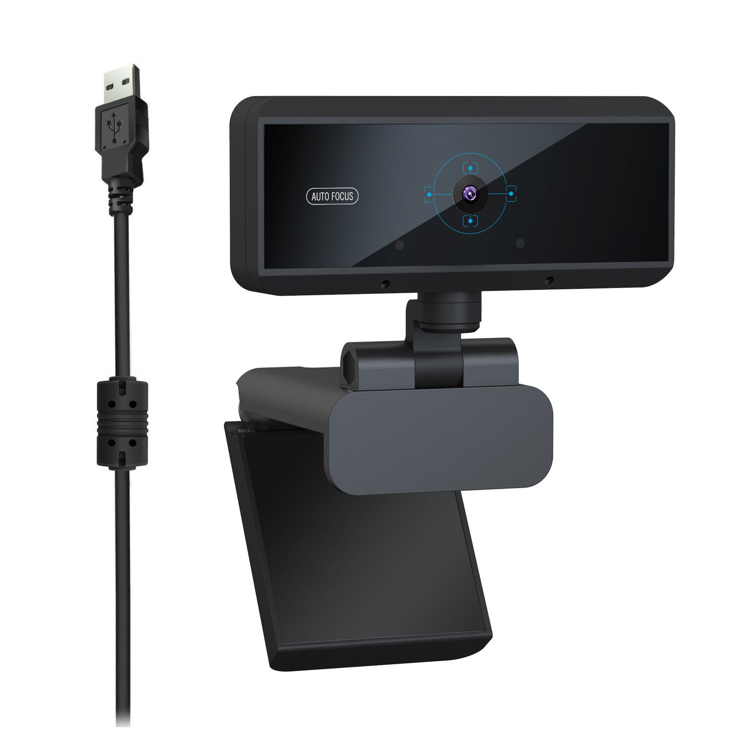 HKM-349395 Full HD USB Computer Camera with Autofocus and Noise Reduction Microphone, Compatible with Windows and Mac Systems