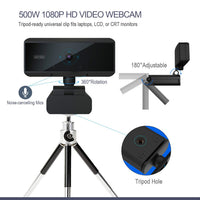 HKM-349395 Full HD USB Computer Camera with Autofocus and Noise Reduction Microphone, Compatible with Windows and Mac Systems