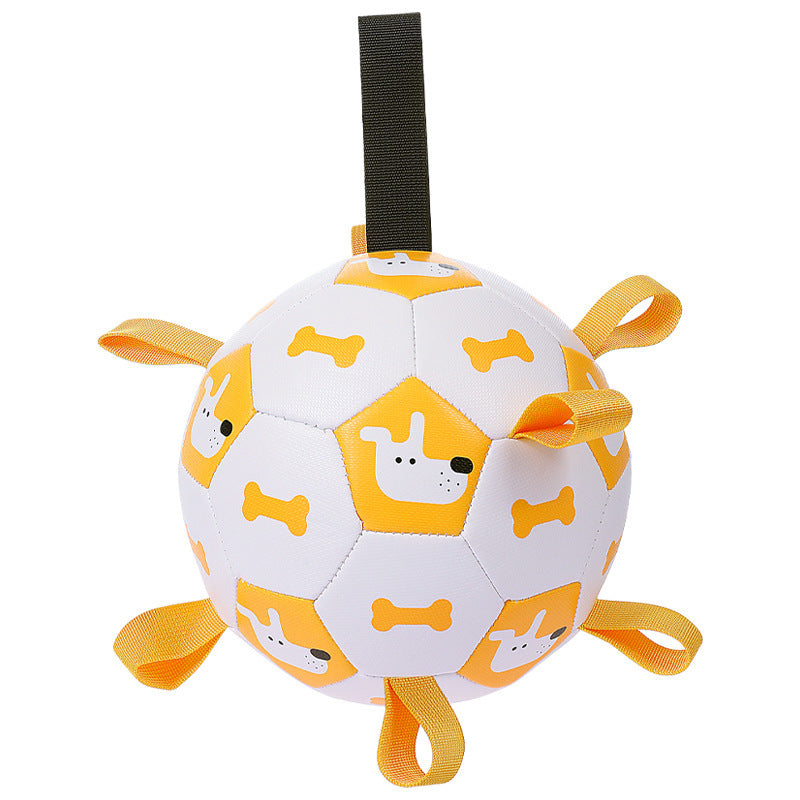 HKM-349395 Interactive Dog Football Toy for Outdoor Play and Training - Durable PU Material with Cute Designs