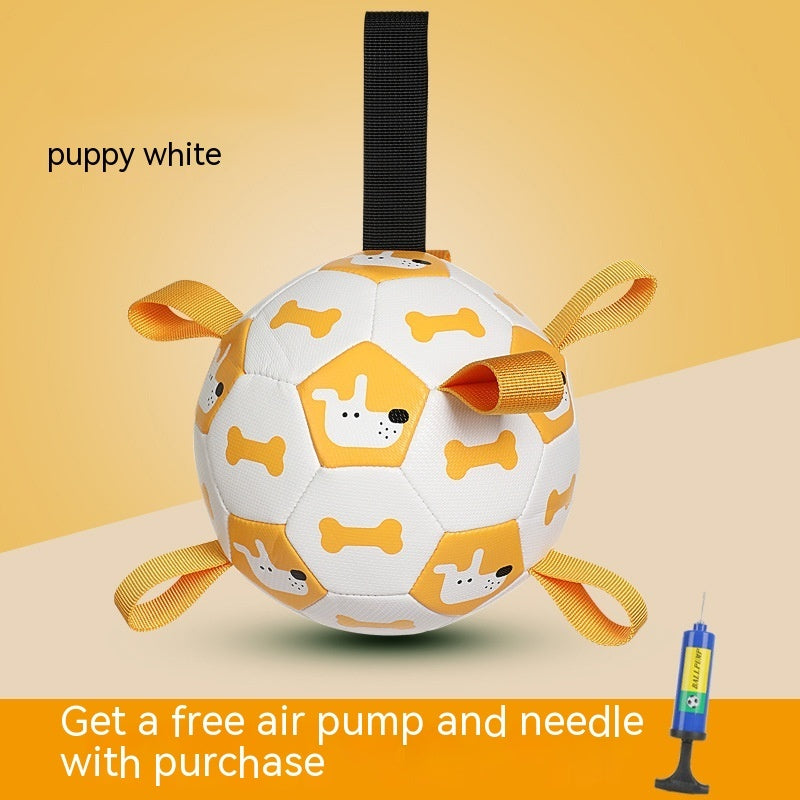 HKM-349395 Interactive Dog Football Toy for Outdoor Play and Training - Durable PU Material with Cute Designs
