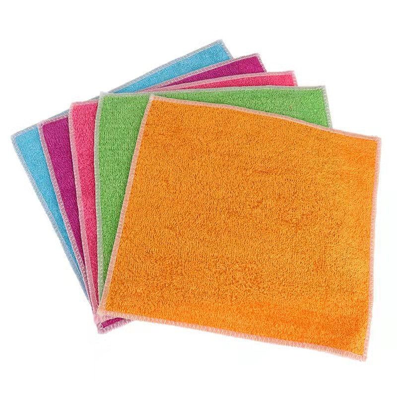 HKM-349459 Absorbent Bamboo Fiber Dish Towels in Mixed Colors and Solid Shades