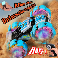 HKM-349459 RC Stunt Car with Remote Control, LED Lights, Off-Road Capabilities - Ready-to-Go, Metal and Plastic, Indoor/Outdoor Fun
