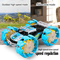 HKM-349459 RC Stunt Car with Remote Control, LED Lights, Off-Road Capabilities - Ready-to-Go, Metal and Plastic, Indoor/Outdoor Fun