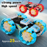 HKM-349459 RC Stunt Car with Remote Control, LED Lights, Off-Road Capabilities - Ready-to-Go, Metal and Plastic, Indoor/Outdoor Fun