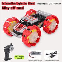 HKM-349459 RC Stunt Car with Remote Control, LED Lights, Off-Road Capabilities - Ready-to-Go, Metal and Plastic, Indoor/Outdoor Fun
