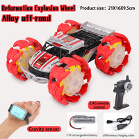 HKM-349459 RC Stunt Car with Remote Control, LED Lights, Off-Road Capabilities - Ready-to-Go, Metal and Plastic, Indoor/Outdoor Fun
