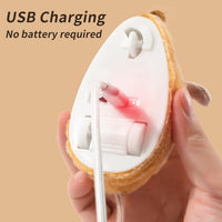 HKM-349651 Interactive Cat Toys Mouse For Indoor Cats Rechargeable LED Cat Mouse Toy Feather Bell Tail Lifelike Electric Automatic Moving Mouse Cat Toy For All Breeds Cat Boredom Exercise