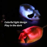 HKM-349651 Interactive Cat Toys Mouse For Indoor Cats Rechargeable LED Cat Mouse Toy Feather Bell Tail Lifelike Electric Automatic Moving Mouse Cat Toy For All Breeds Cat Boredom Exercise