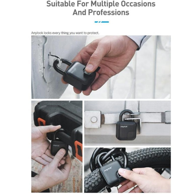 HKM-349715 Smart Fingerprint Padlock with Waterproof and Dustproof Design, Records 10 Fingerprints, USB Rechargeable