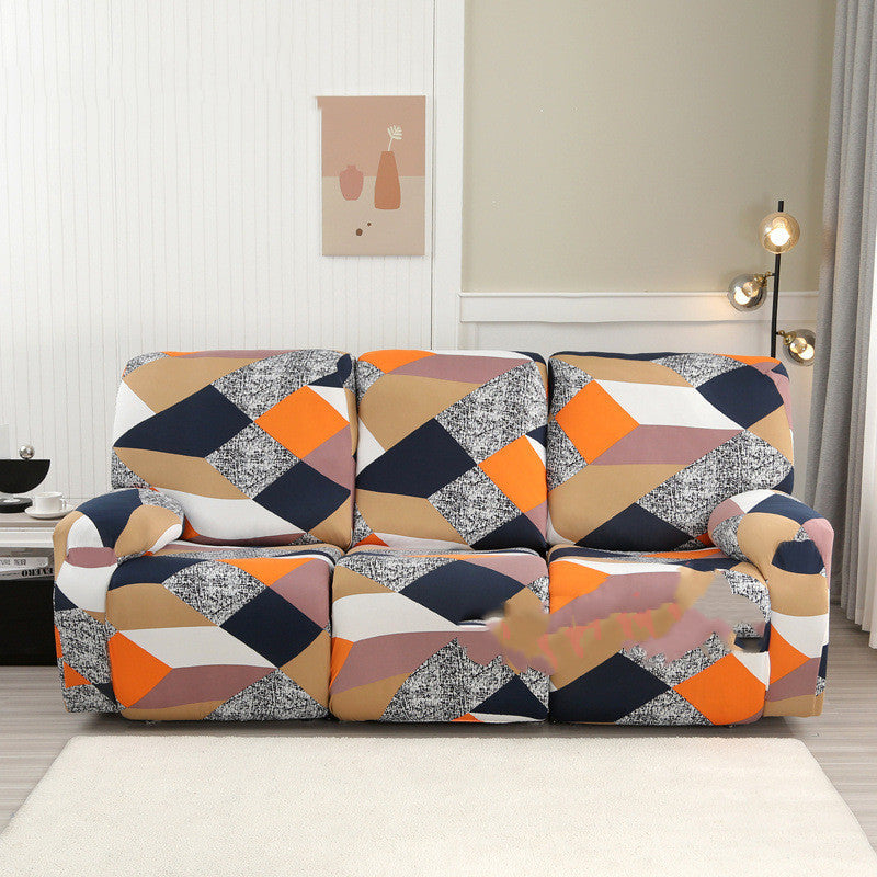 KTX-349843 Three-Seat Polyester Sofa Cover with Vibrant Patterns and Modern Design