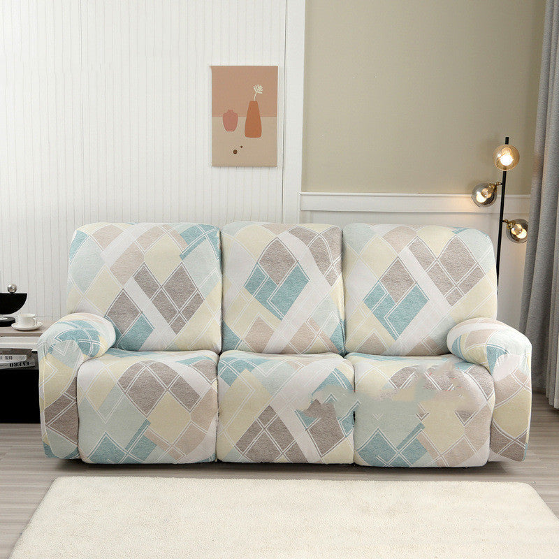 KTX-349843 Three-Seat Polyester Sofa Cover with Vibrant Patterns and Modern Design