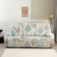 HKM-349843 Three-Seat Polyester Sofa Cover with Vibrant Patterns and Modern Design