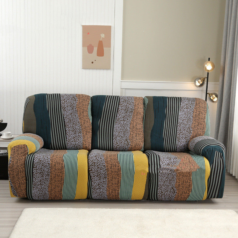KTX-349843 Three-Seat Polyester Sofa Cover with Vibrant Patterns and Modern Design