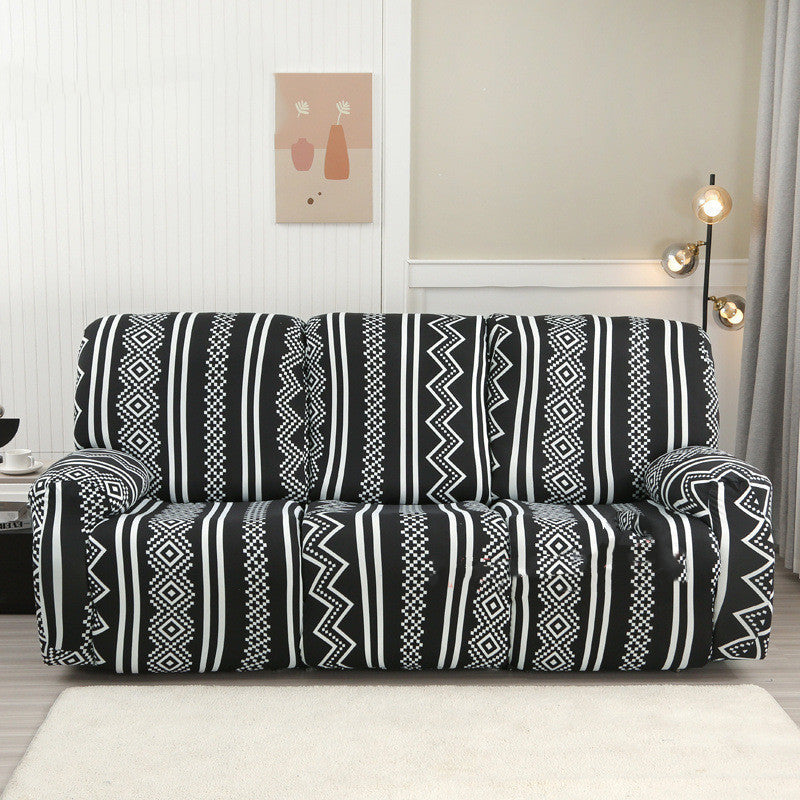KTX-349843 Three-Seat Polyester Sofa Cover with Vibrant Patterns and Modern Design