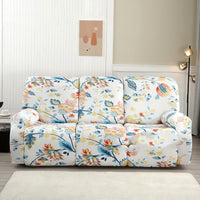 HKM-349843 Three-Seat Polyester Sofa Cover with Vibrant Patterns and Modern Design